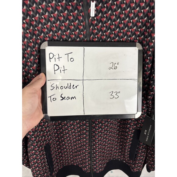 Shaquille O’Neal XLG Red Geometric Print Casual Jacket Full Zip Size XLT NWT - Picture 6 of 6